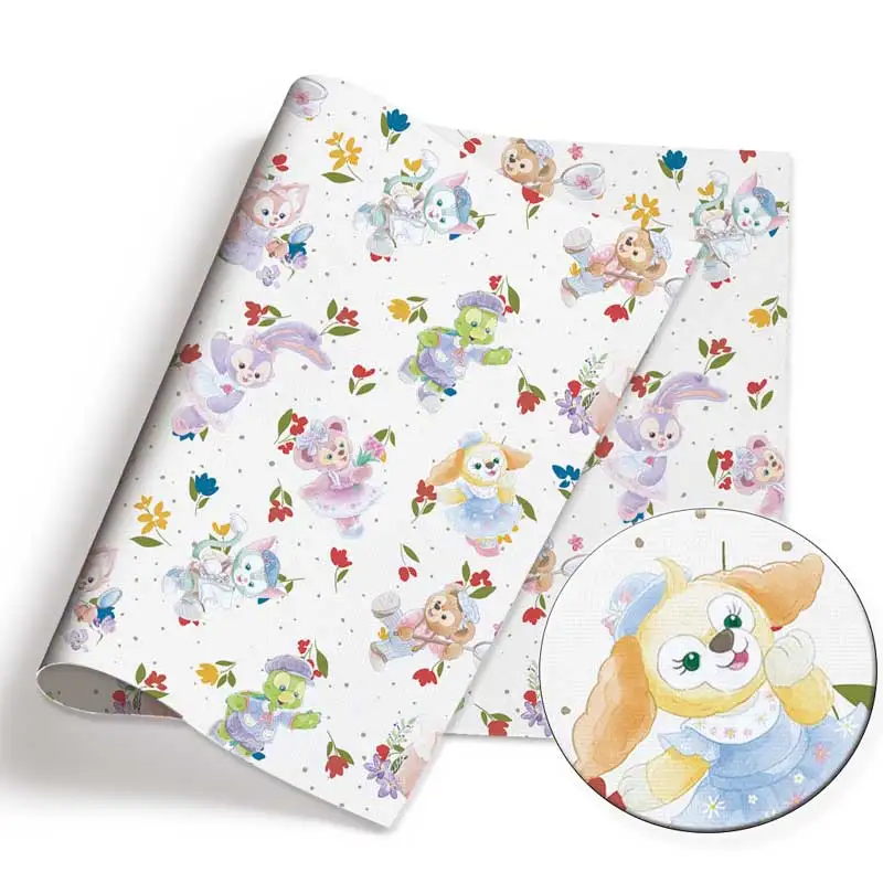 دافي والأصدقاء الكرتون الساخن DIY اليدوية الخياطة خليط اللحف فستان طفل ورقة المنزل 140cm النسيج المطبوع الخياطة النسيج