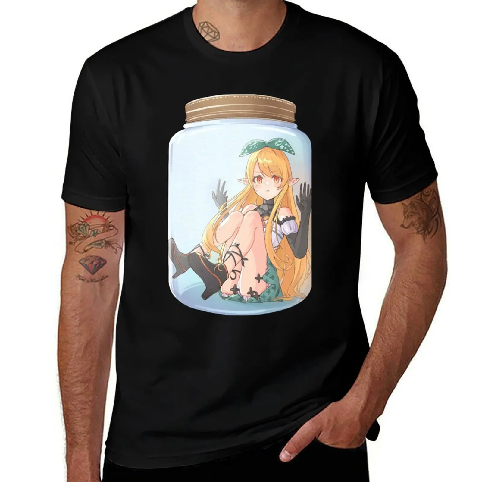 Pomu Rainpuff in a Bottle T-Shirt Active Sports Short Sleeve Cotton Shirt