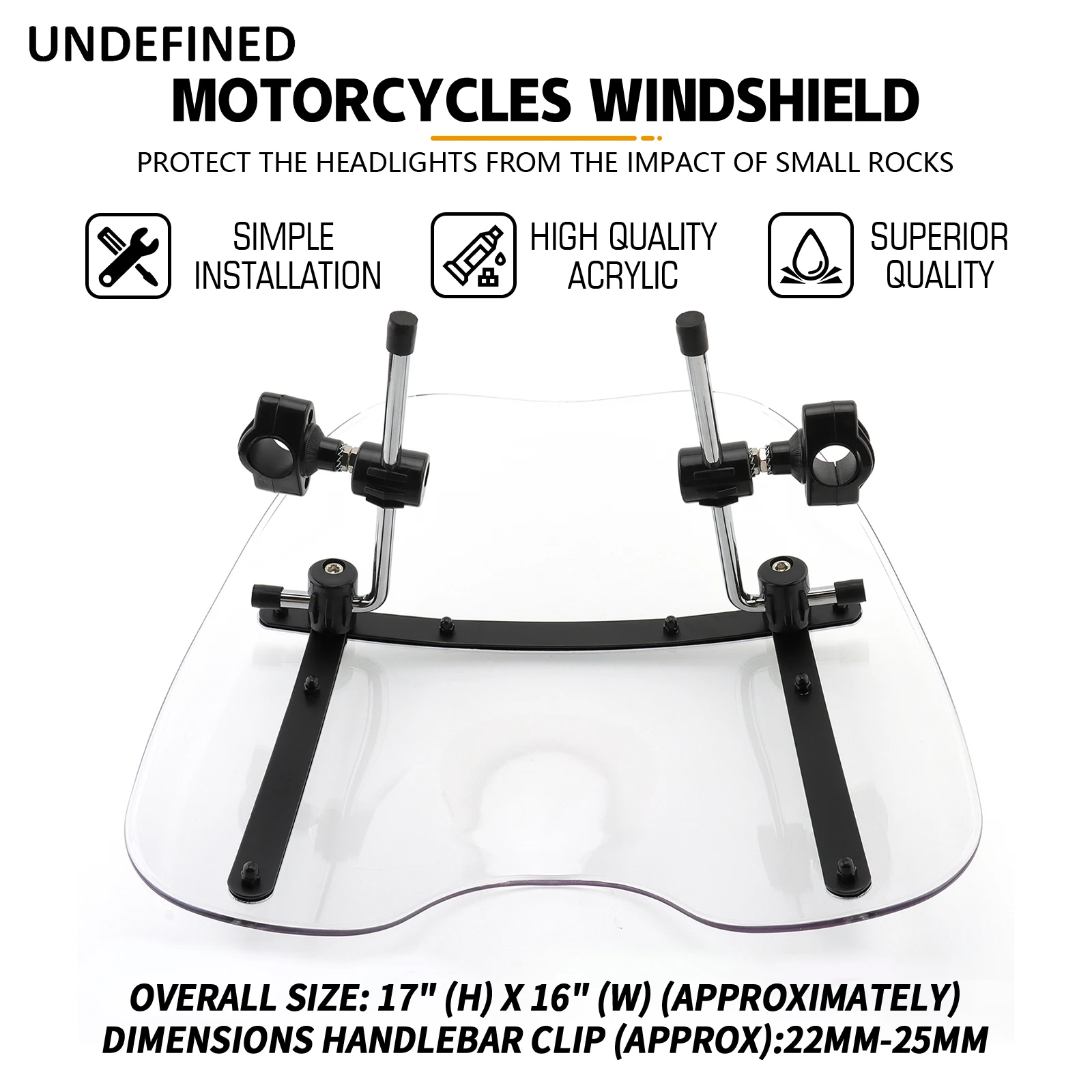 Motorcycle Universal Windshield Large Windscreen Fit For Harley Honda Yamaha Suzuki Cruiser Motorcycle Accessories Clear/Smoke