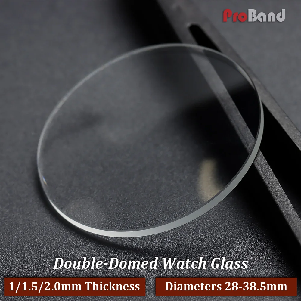 1/1.5/2.0mm Thick in Diameters 28-38mm Double-Domed Glass Watch Crystal Transparent Crystal 1piece 29mm 30mm 31mm 32mm 34mm 36mm