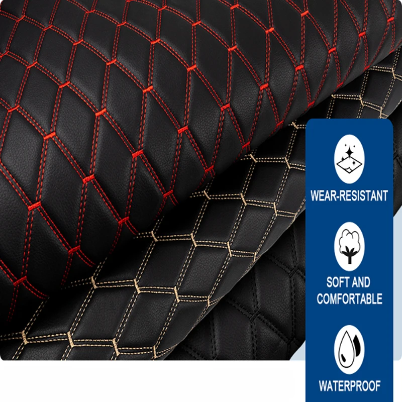 

Foam Backed Quilted Pu Leather Upholstery Fabric 1 Meter Roll for Car Mat Sofa Furniture Cover Diy Home Decor Use