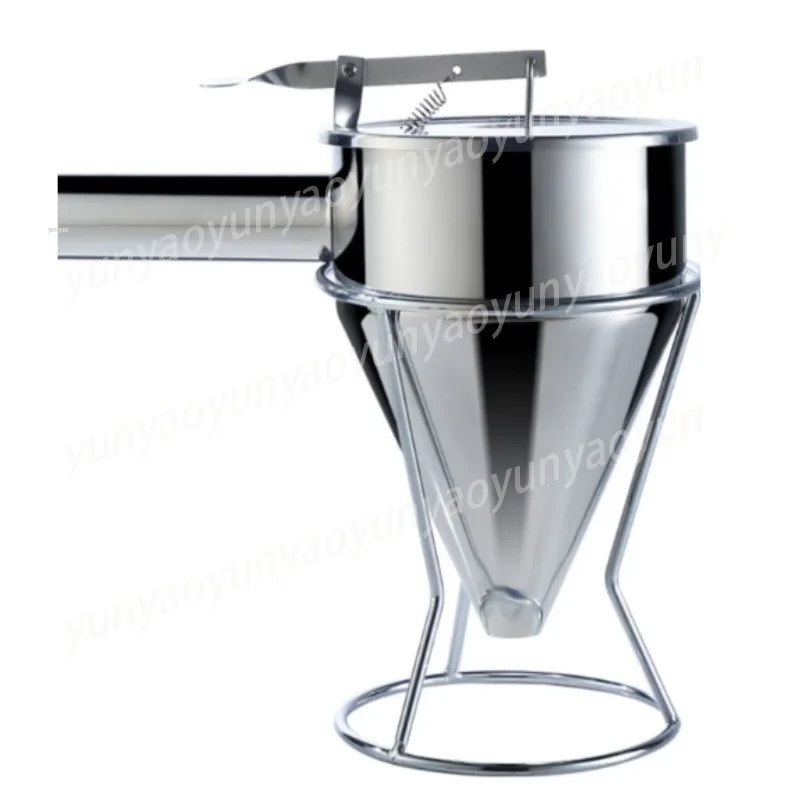 Stainless Steel Large Funnel, Handheld Batter Dispenser for Egg Burger, 0.8cm Spout with Stand