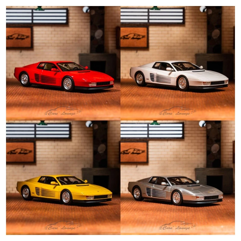 เลานจ์รถยนต์ 1:64 Testarossa Giallo Argento399 รถโมเดลเรซิ่น