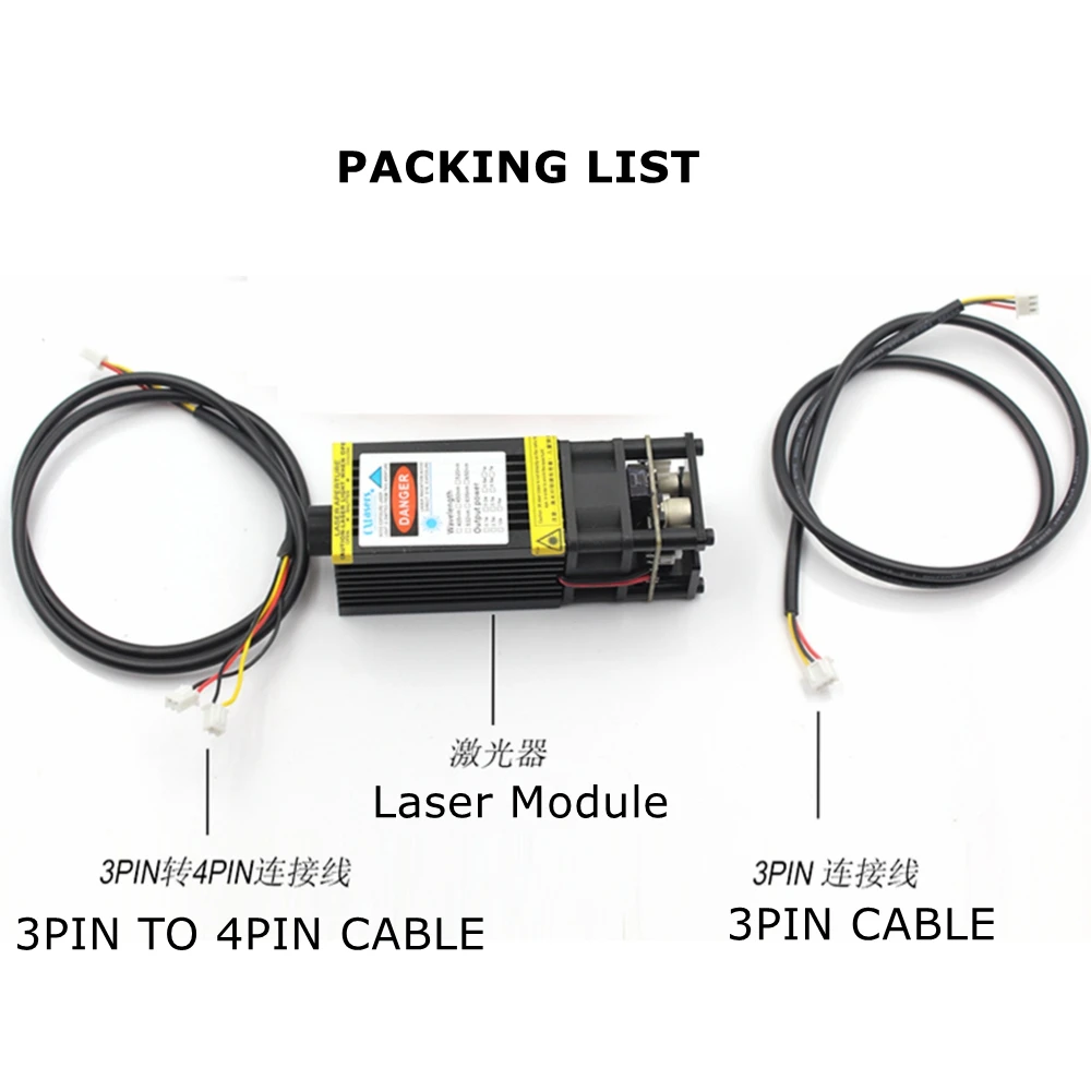 405nm 500mw Violet Purple 3D Laser Diode Engraving Module TTL/PWM Modulation