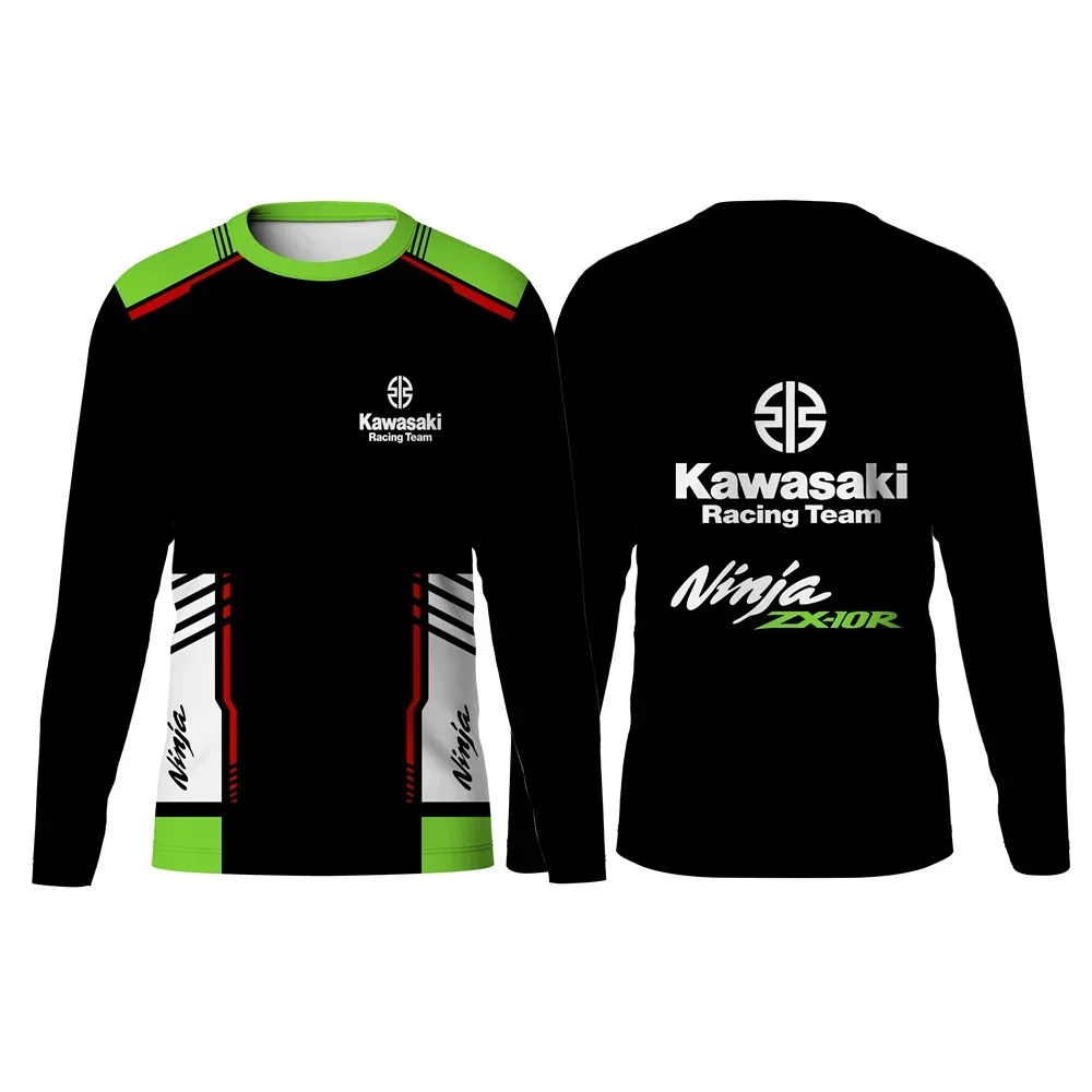 Kawasaki Long Sleeve Sweatshirts Men Sports Men's T-shirts Mens Sweatshirt Clothes Street Clothing Adventure Fast and Furious Ra