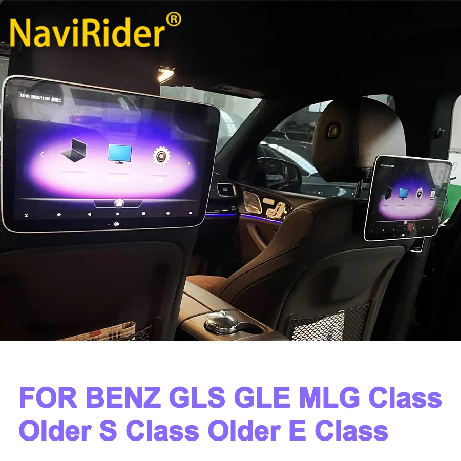 For Benz GLS GLE G Class S Class E Class ML Stereo Video Player Screen Back Seat Entertainment Android Headrest Car Accessories