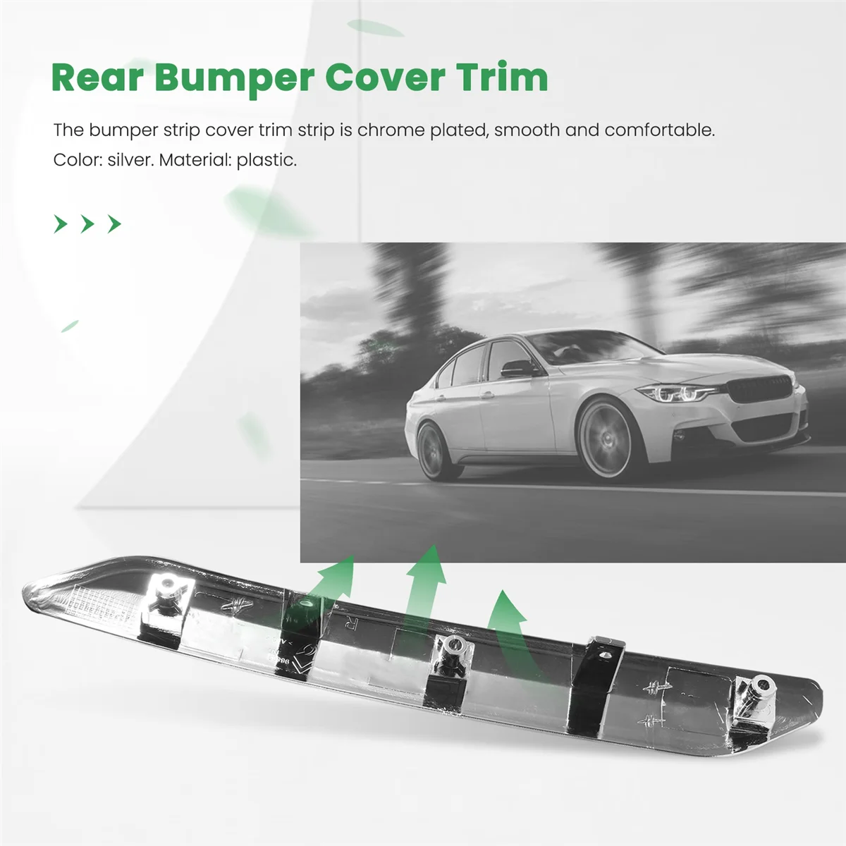 후면 범퍼 스트립 커버 트림 크롬 장식, 시트로엥 C5 2009 2010 2011 2012, 1 쌍