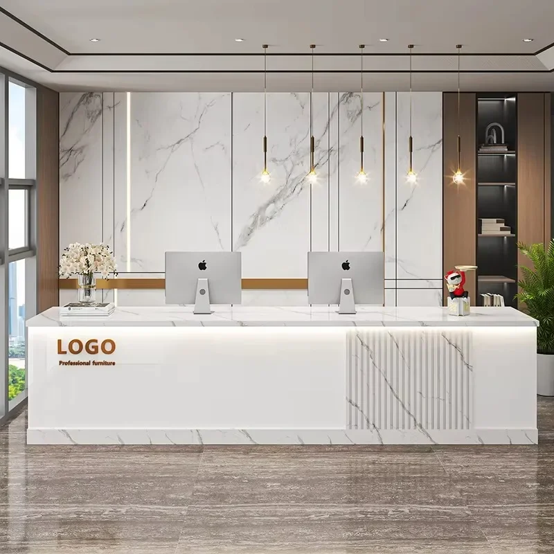 مكاتب الملحقات الحديثة الفاخرة الاستقبال صالون تجميل مكتب الاستقبال الديكور Escritorio De Recepcion الأثاث التجاري