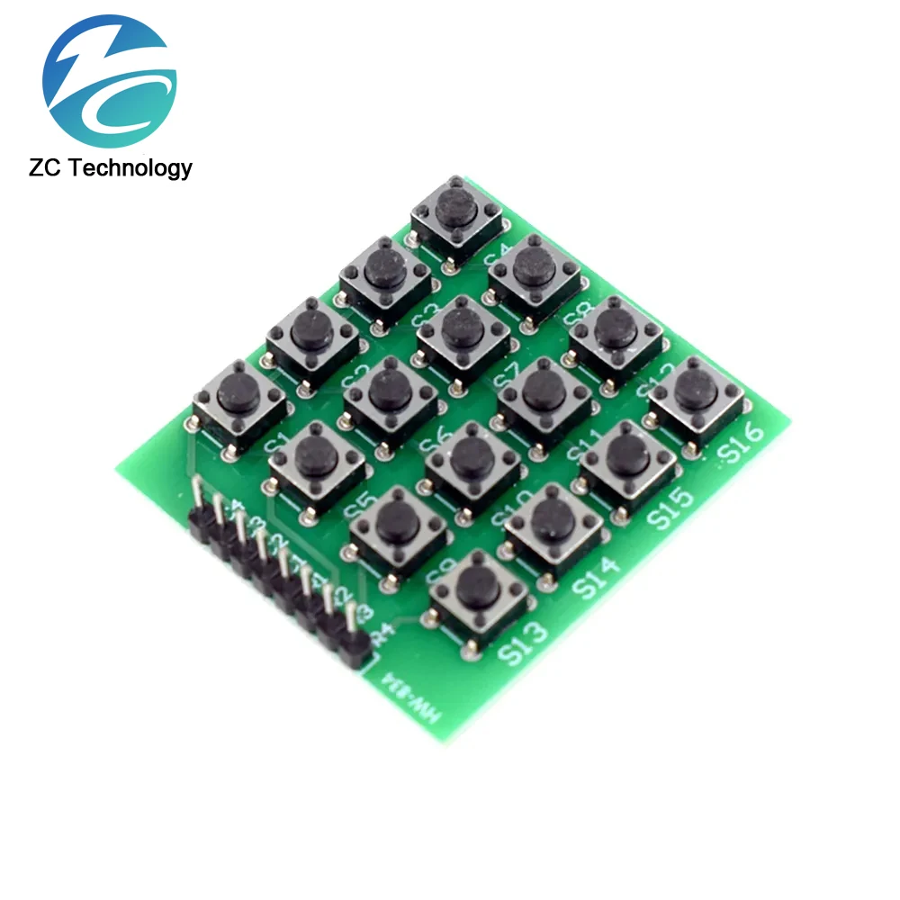 1/5/10PCS 8pin 4x4 4*4 Matrix 16 Keys Button Keypad Keyboard Breadboard Module Mcu for arduino Diy Kit