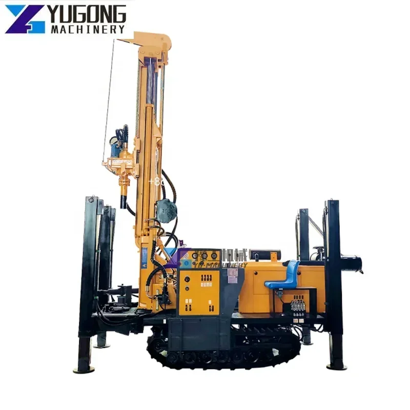 High Efficiency 100m 200m Deep Hydraulic Water Well Hard Rock Drill Rigs for Sale  Track-type Hydraulic Water Well Drilling Rig