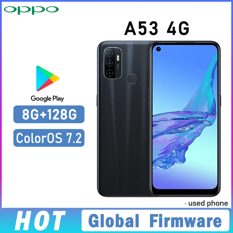 OPPO A53 LTE smartPhone Global firmware 6.5" 13MP Quadruple camera (Dual SIM)(Qualcomm SM4250) 5000mAh used phone