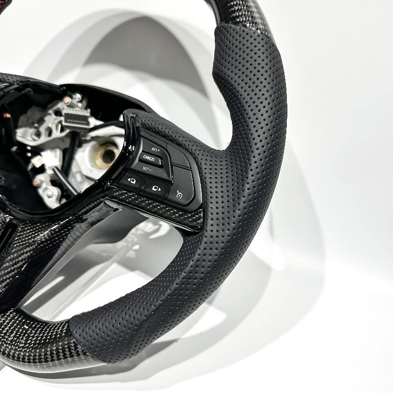 Flat-bottomed sporty carbon fiber steering wheel for Nissan GT-R R35