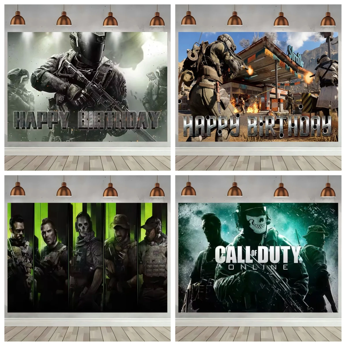 

Sports room birthday party fund photography background, shooting theme, "Call of Duty" decoration background, party baby shower