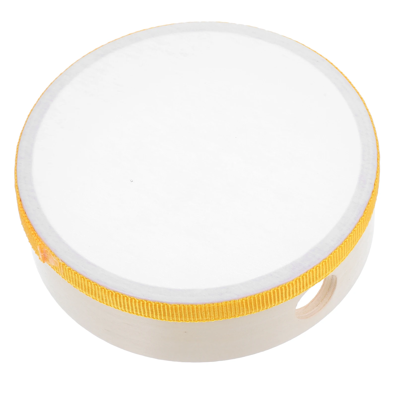 

Hand Drum Toy Yellow Wooden Tambourine for Kids Musical Instruments Baby Handheld Percussion School Party Favor
