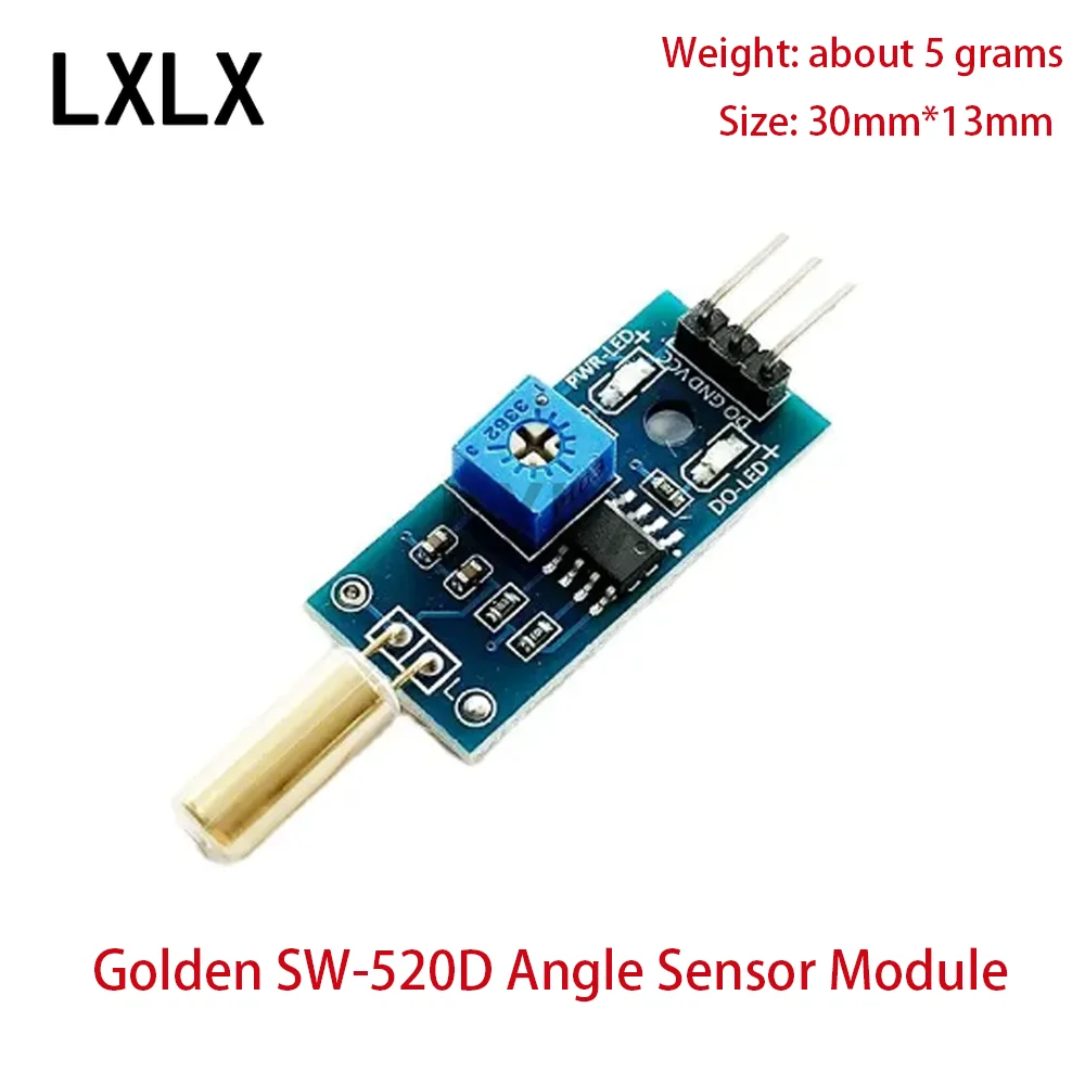 LXLX1 10pcs Gold SW-520D Angle Sensor Module Ball Switch Vibration Switch Tilt Sensor Module