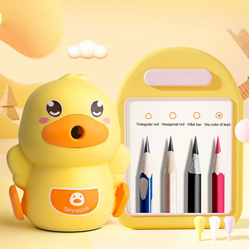 Automatically Enters Lead Pencil Sharpener Anti Sticking Lead Duck Shaped Pencil Sharpening Tool Student Prize Stationery