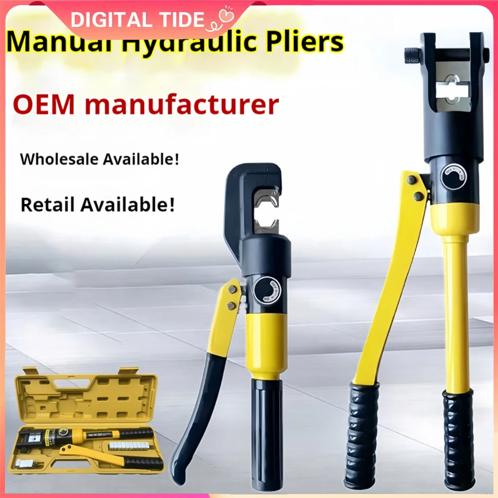 4-70mm² Home Hydraulic Pliers Pressure 8T Crimping Tools DIY Cable Terminal Wiring Pliers Cordless Crimping Pliers with Gloves