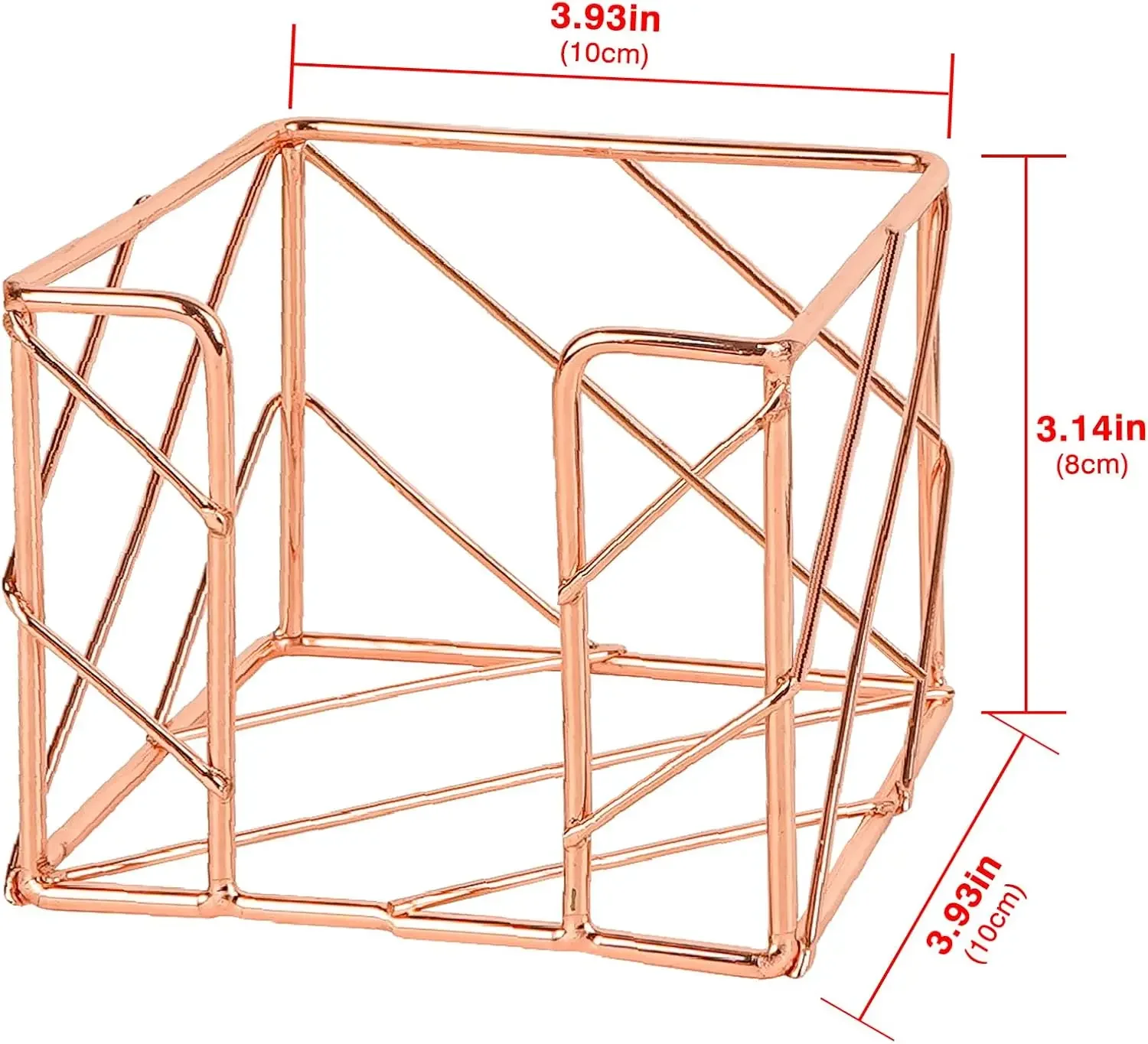 Sticky Note Holder Rose Gold Memo Note Cube Holder Dispenser Notepad Holder for Pen Pencil Office Home School Desk Supplies