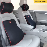 Almohada de espuma viscoelástica para asiento de coche, almohada protectora para el cuello, soporte Lumbar para la espalda, cojín transpirable para reposacabezas de coche para viajes