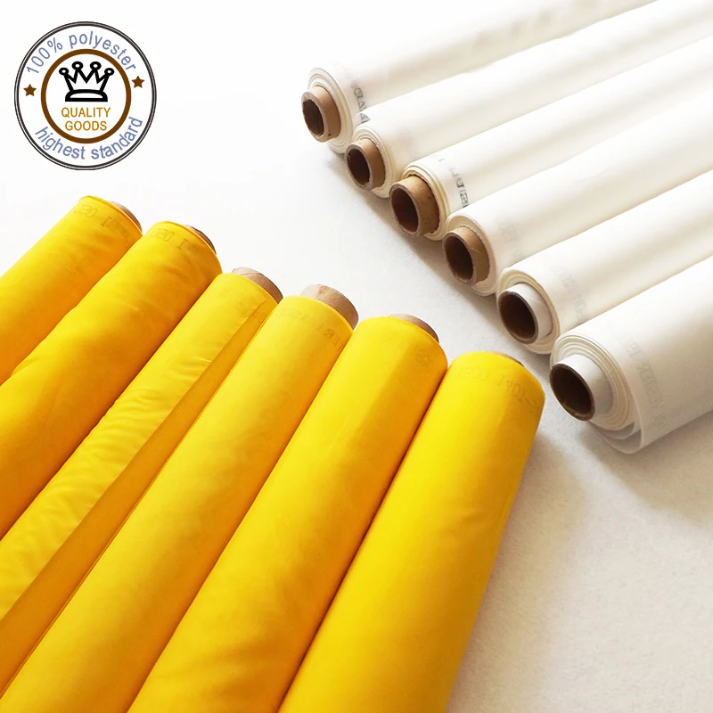 Fast Delivery 64T 64um Monofilament Polyester Silk Screen Mesh Fabric Have White/Yellow Color for Printing with 145cm Width