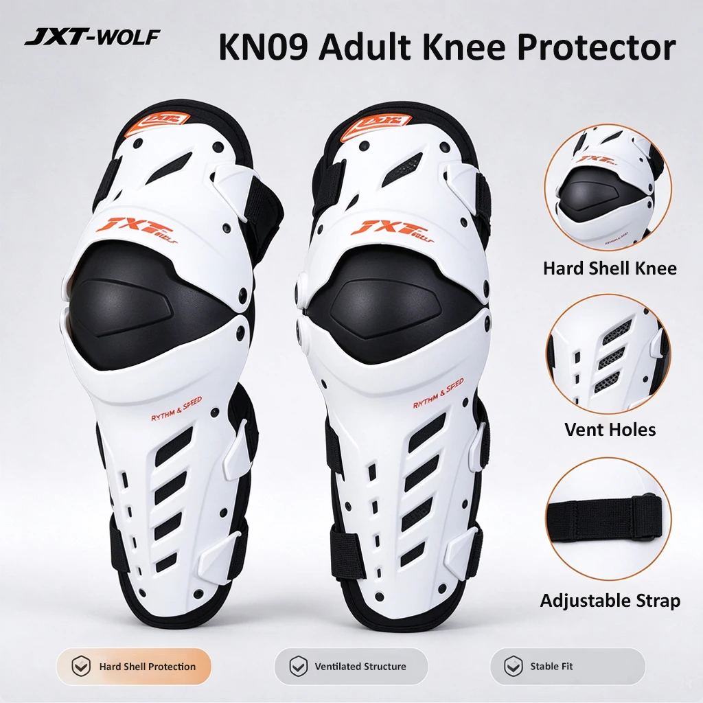 JXT WOLF ATV Knee Guards Cycling Protective Knee Gear adjustable knee protectors for adults protective knee gear Four Seasons