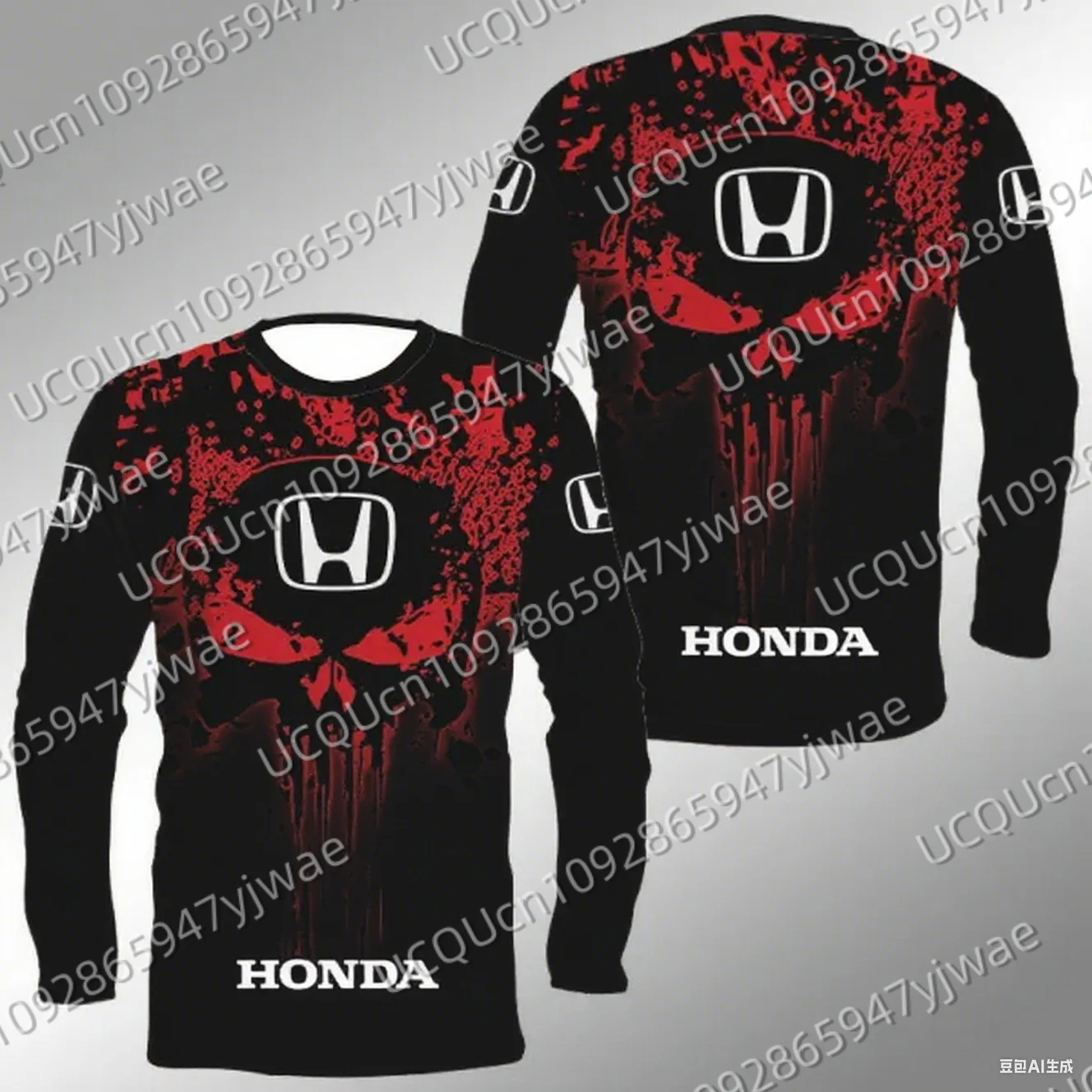 

Splashed Ink Printing Motociclista Biker Deportiva Honda Quick Drying Long Sleeved Honda Riding T-shirt Tops For Men And Women