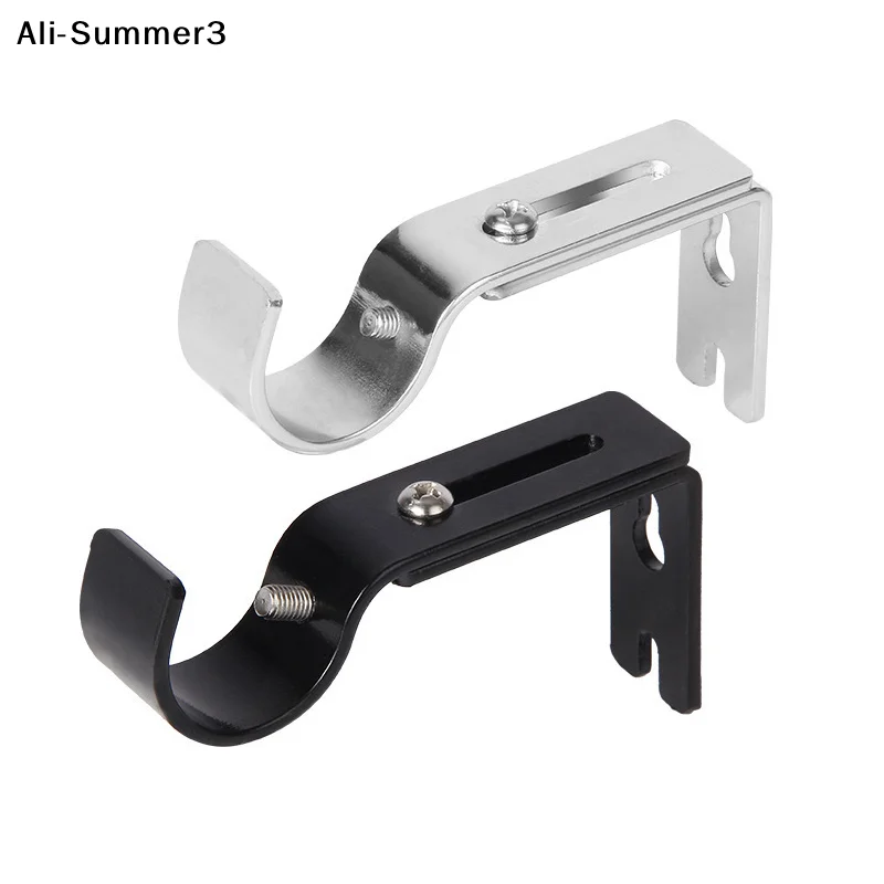 2pcs/set Wall-mounted Curtain Rod Support Extendable Metal Roman Pole Bracket Universal Adjustable Hanging Hook For Bedroom