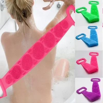 Magic Silicone Brushes Bath Towels Rubbing Back Mud Peeling Body Massage Shower Extended Scrubber Skin Clean Brushes Bathroom