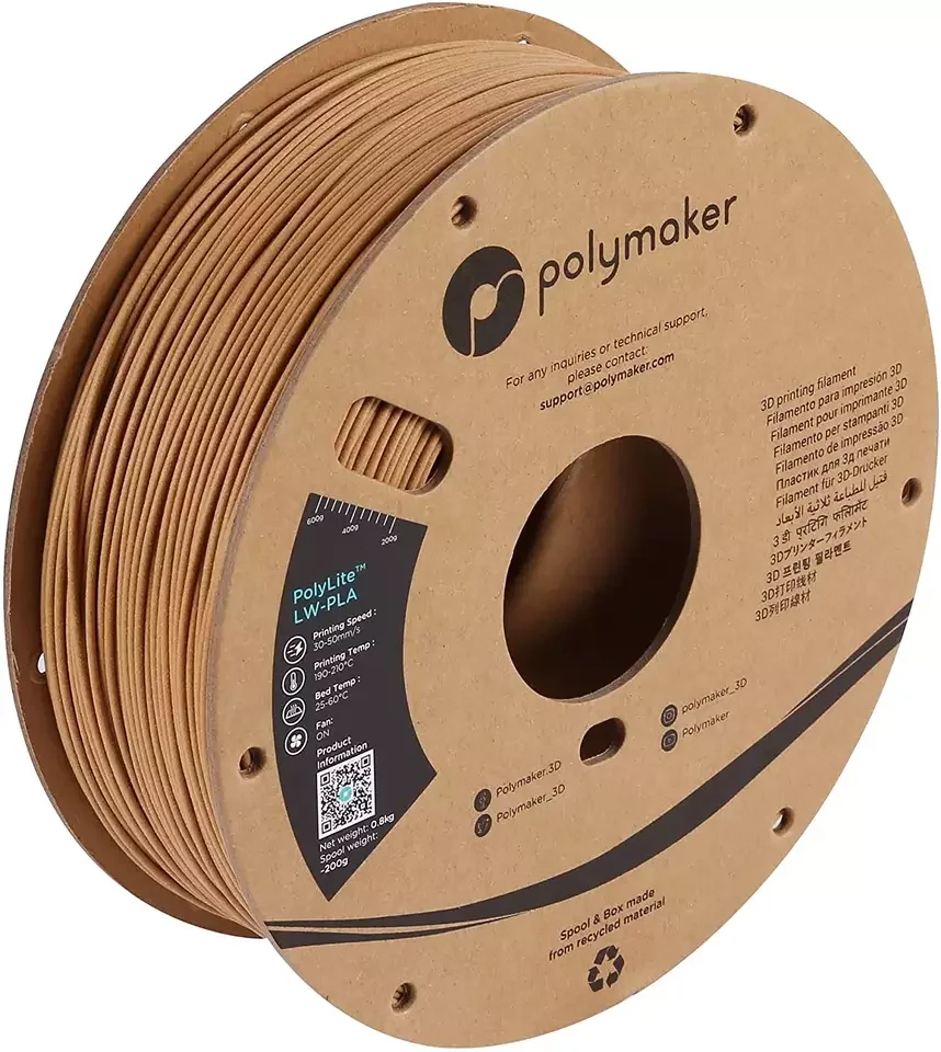

PolyLite LW-PLA Polymaker 3D filament PLA 3D Filament Cardboard Spool Low Density PLA Filament Filament 1.75mm 0.8kg/Roll