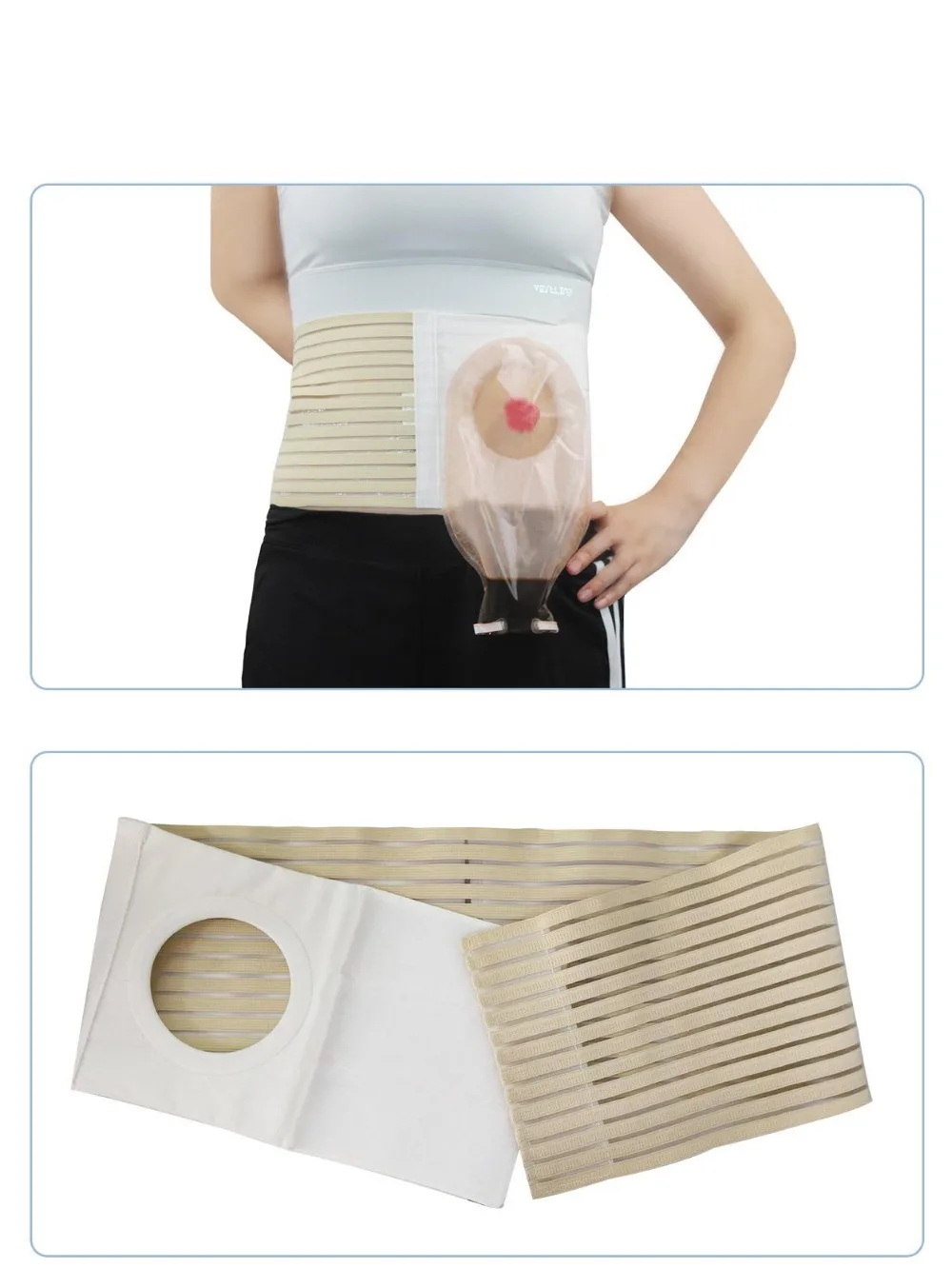 Ostomy Large Belt! Durable and Elastic Colostomy Abdominal Belt for Sports! Fix ostomy bags & avoid Parastomal Hernia~ All Sizes