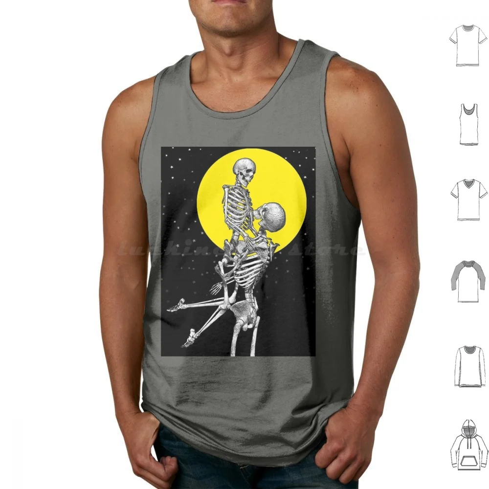 Love Skull Classic Tank Tops Vest Sleeveless Love Skull Tropical Flying Parrot Macaw Bird Store Exotic Animal Pet Owner Love