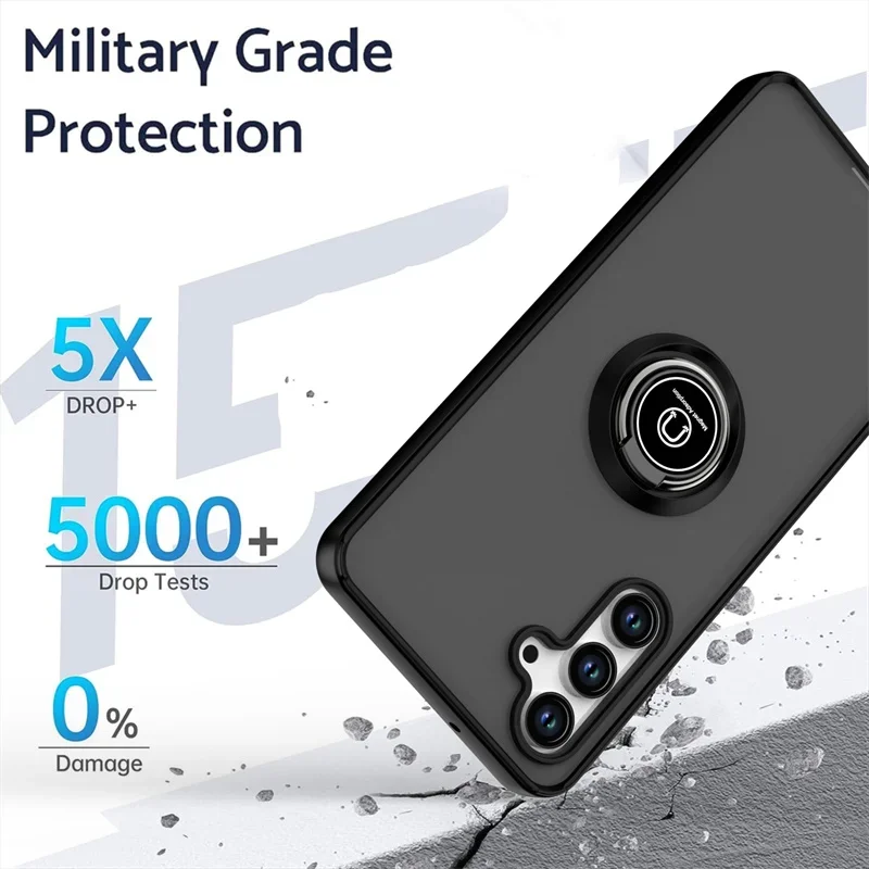 Para Samsung Galaxy M55 5G funda a prueba de golpes armadura transparente funda de teléfono para SamsungM55 M 55 2024 anillo magnético soporte contraportada