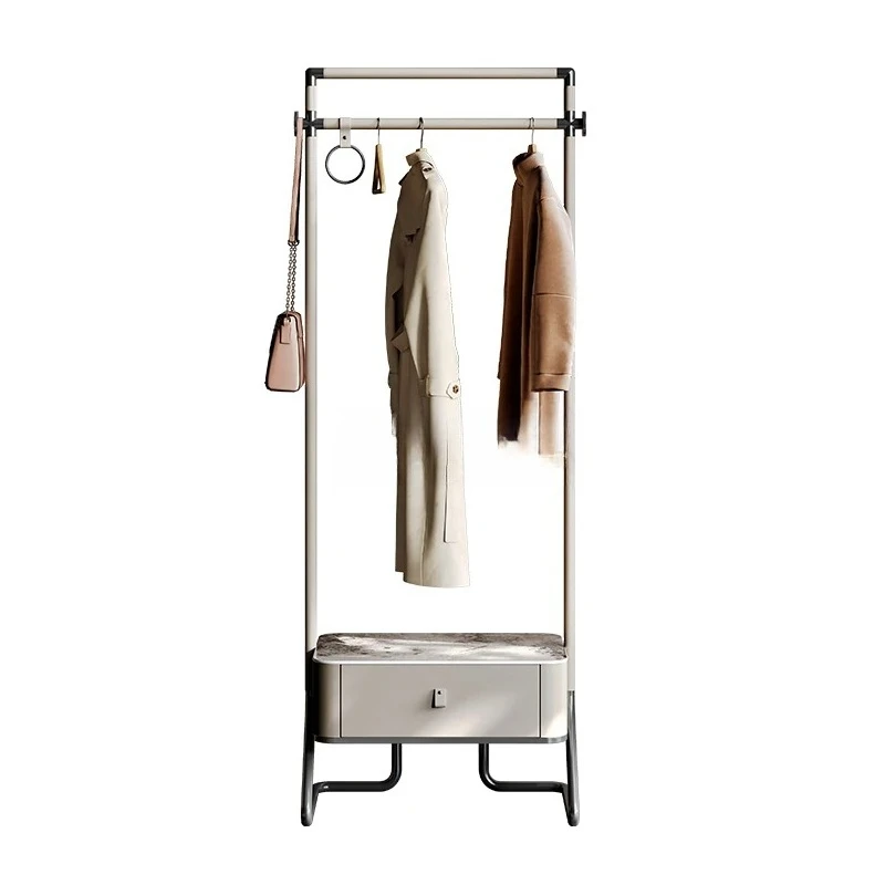 

Итальянская минималистичная вешалка из каменной плиты, напольная вешалка для хранения из нержавеющей стали, вертикальная вешалка