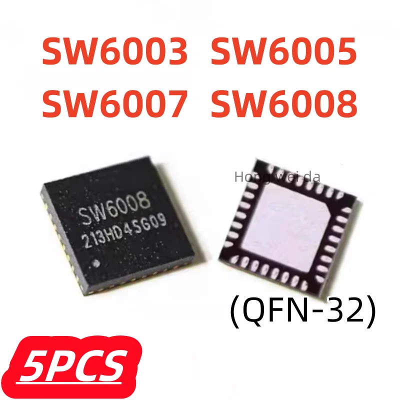 5Pcs/lot 100% New SW6003 SW6005 SW6007 SW6008 QFN-32 Type-C Mobile Power Dedicated Multi In One chip