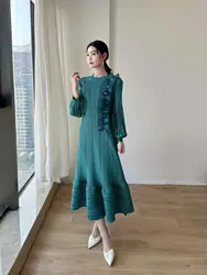 Directly From The Manufacturer 2025 Spring New Fashion Temperament Three-dimensional Printing Pleated Dress High-end Dresses