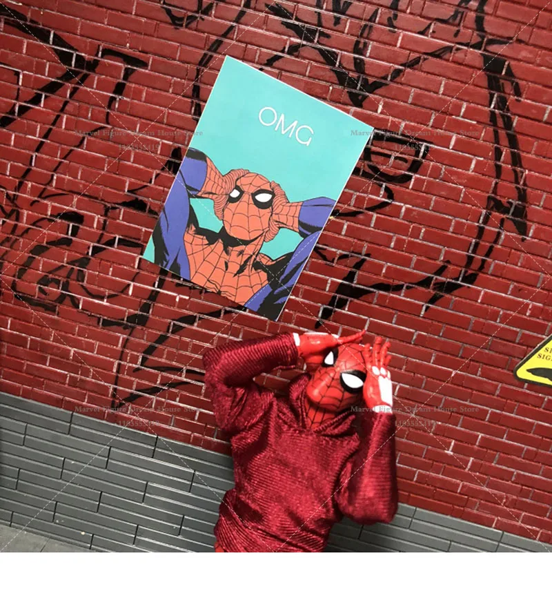 Mini acessório feminino/masculino em escala 1/12, pôster de filme de super herói, papel de parede colecionável, adequado para figura de ação de soldado de 6 polegadas e 7 polegadas