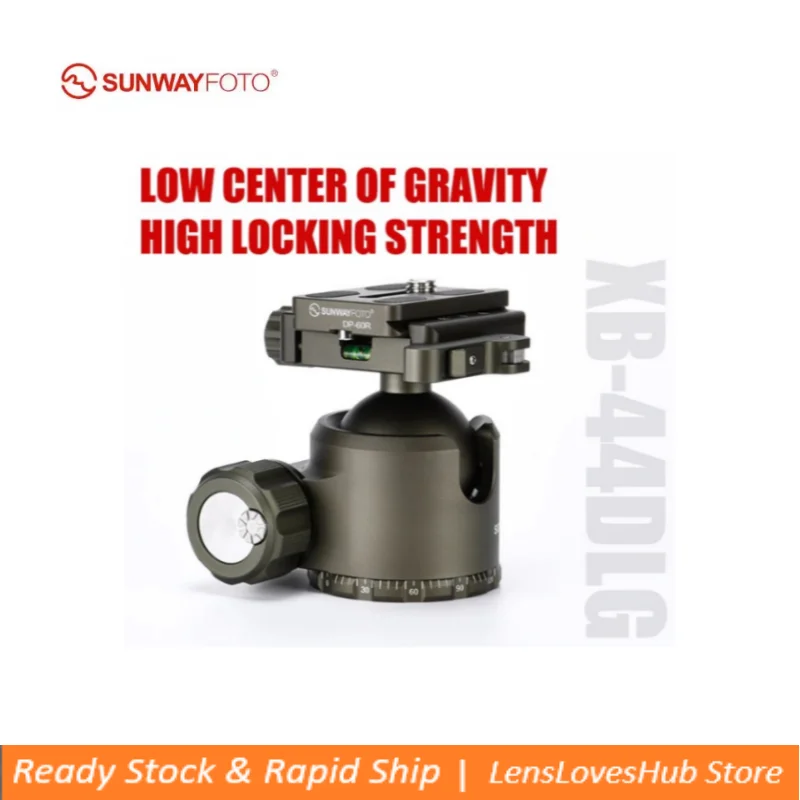 

SUNWAYFOTO XB-44DLG 44mm Ballhead Low Profile Camera Mount for Tripod with Arca-Swiss Quick Release Plate Green