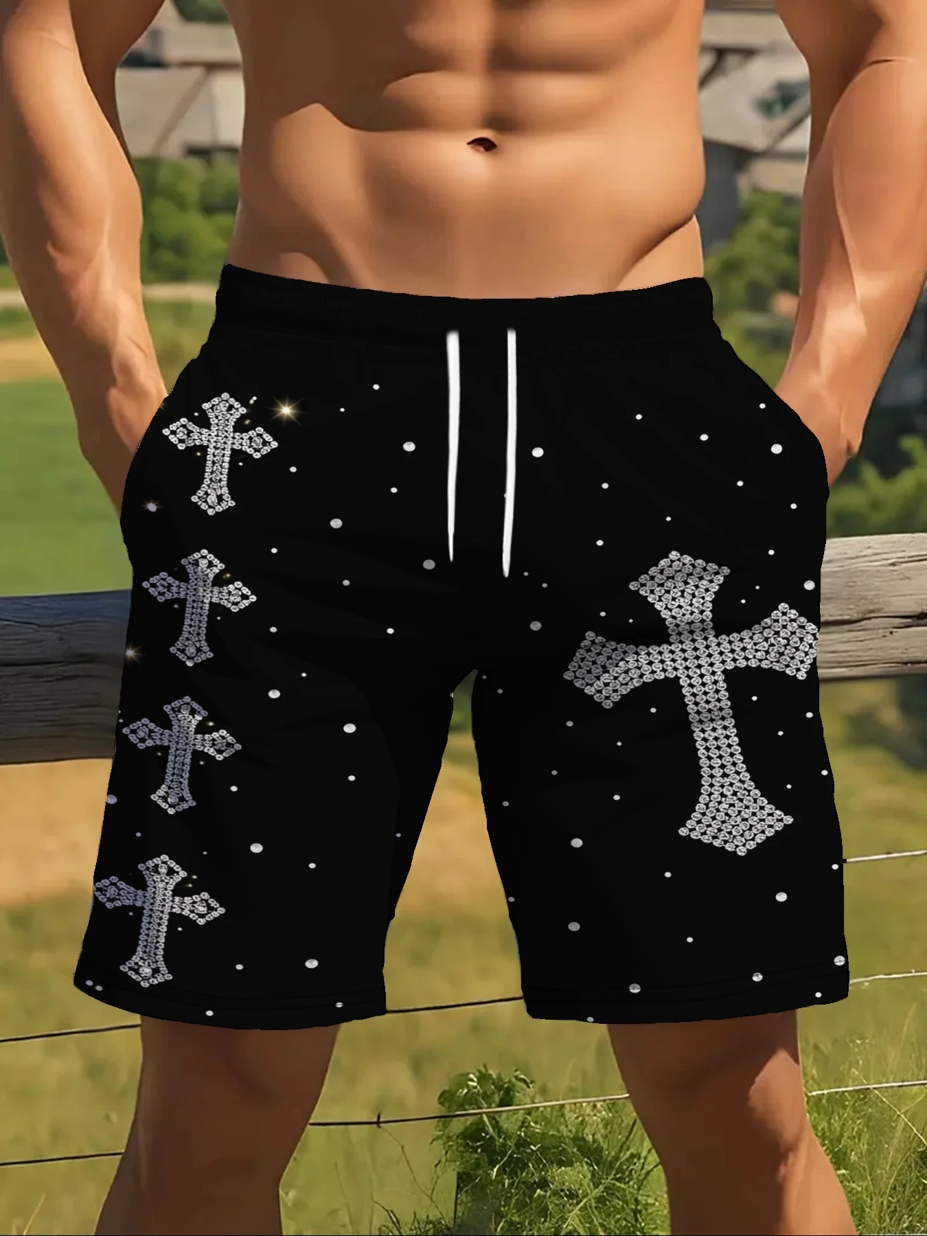 

Шорты повседневные модели 2026 года, уличный стиль, 3D-печать, быстросохнущие и дышащие, подходят для всех сезонов.