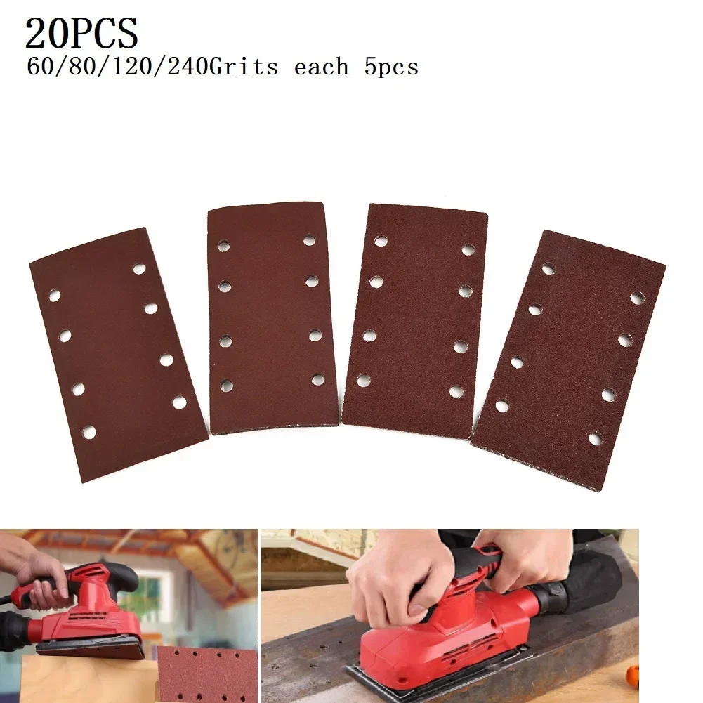 

Flocking Sandpaper Sanding Sheet Sandpaper 20pcs Sandpaper Punched 60/80/120/240# Aluminium Oxide Abrasive Tool