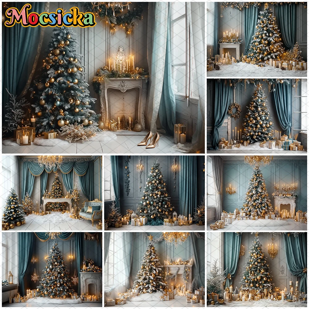 

Mocsicka Christmas Tree Photography Background New Year Party Home Decoration Family Adult Child Photo Backdrop Studio Wallpaper