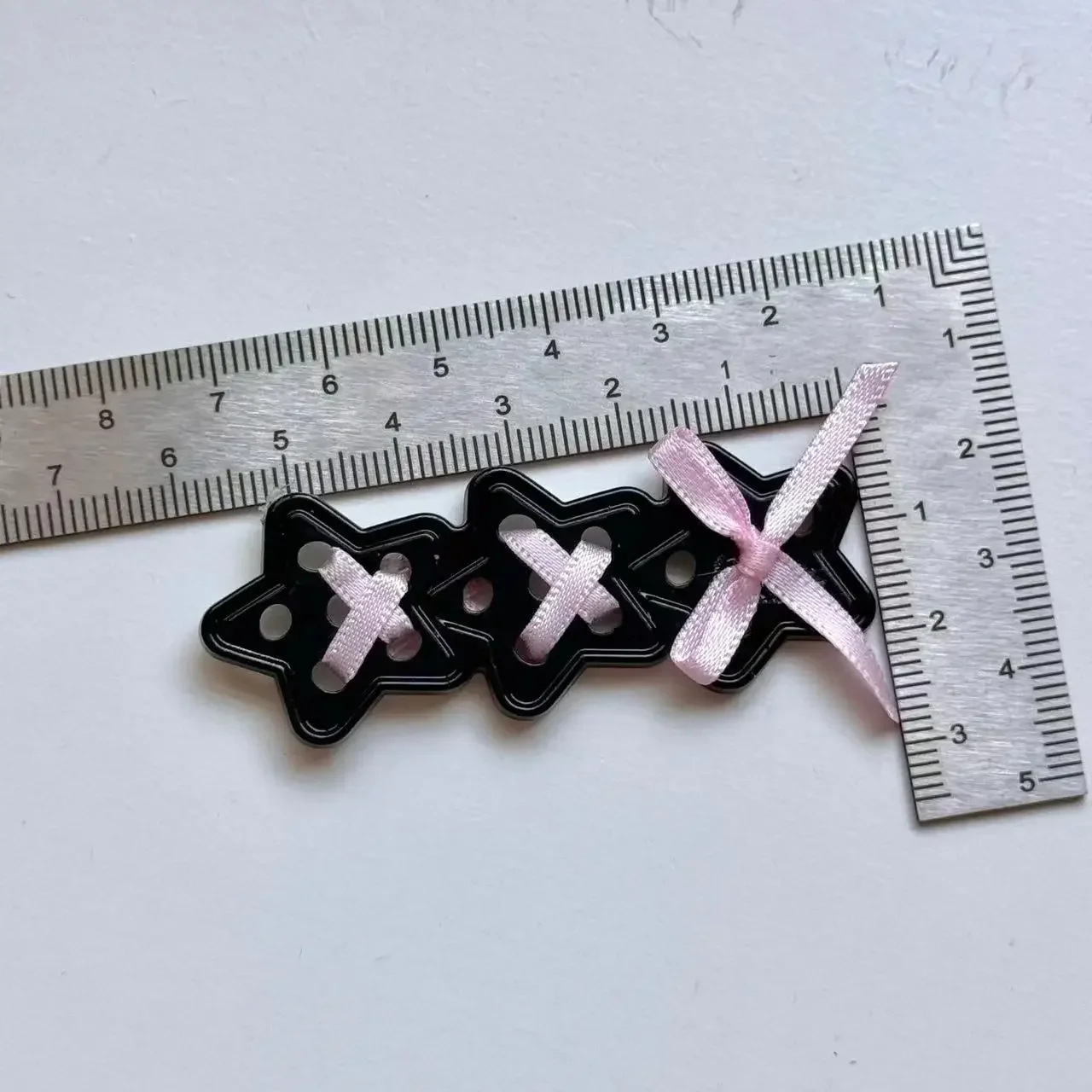 2Pcs Japanese Gothic Girl Ribbon Heart Star Patch Y2k Subculture Women Clothes DIY Deco Shoe Hat Bag Hairpin Sewing Accessories