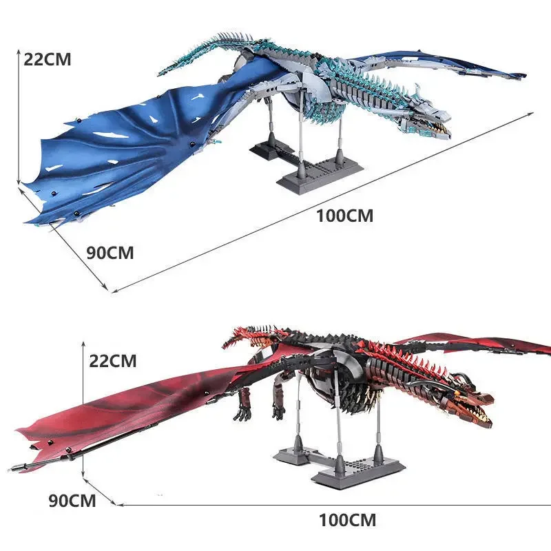 1889PCS Dragon Smaug Building Blocks Animal Model Fire Breathing Dragon Building Blocks Bricks Toys For Children Christmas Gifts