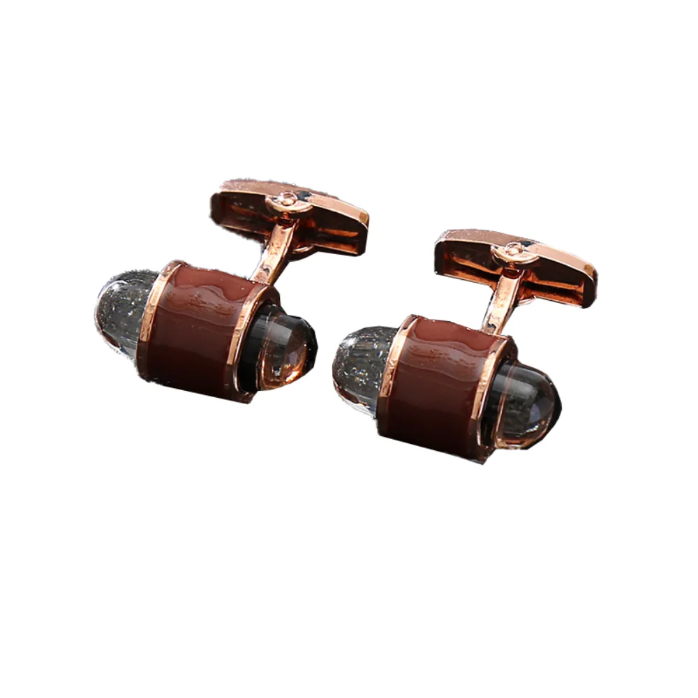 Men's Capsule Bottle Shaped Cufflinks Red Gray Two Tone Minimalist Formal Shirt with Sleeve Studs Business Leisure Cuffs