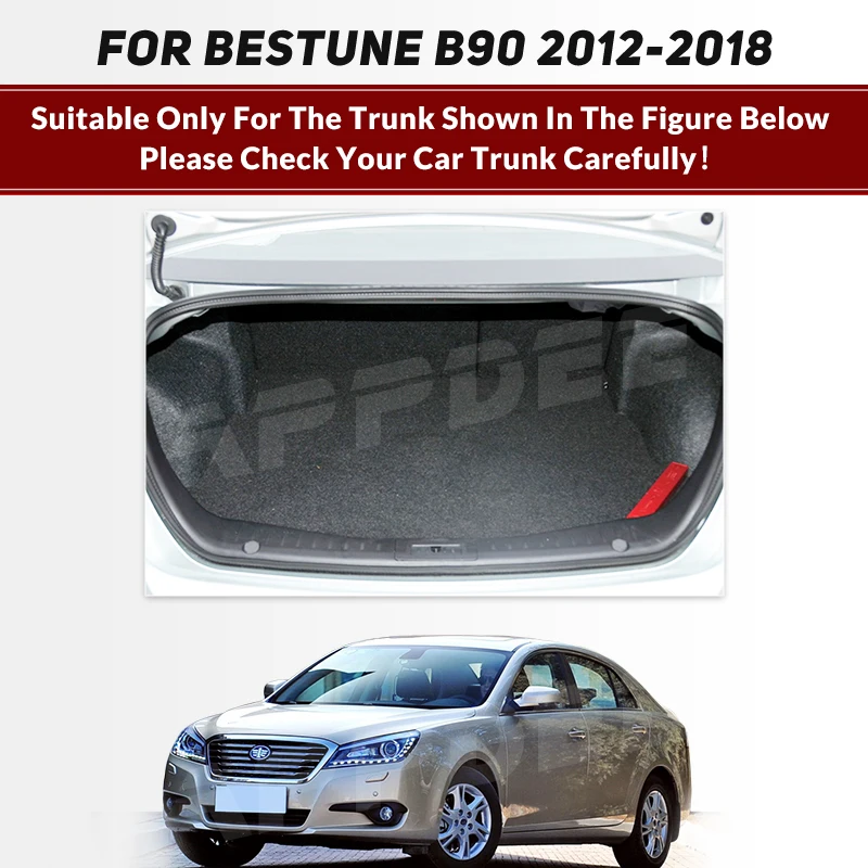 Auto Full Coverage Trunk Mat For BESTUNE B90 2012-2018 17 16 15 14 13 Car Boot Cover Pad Cargo Interior Protector Accessories