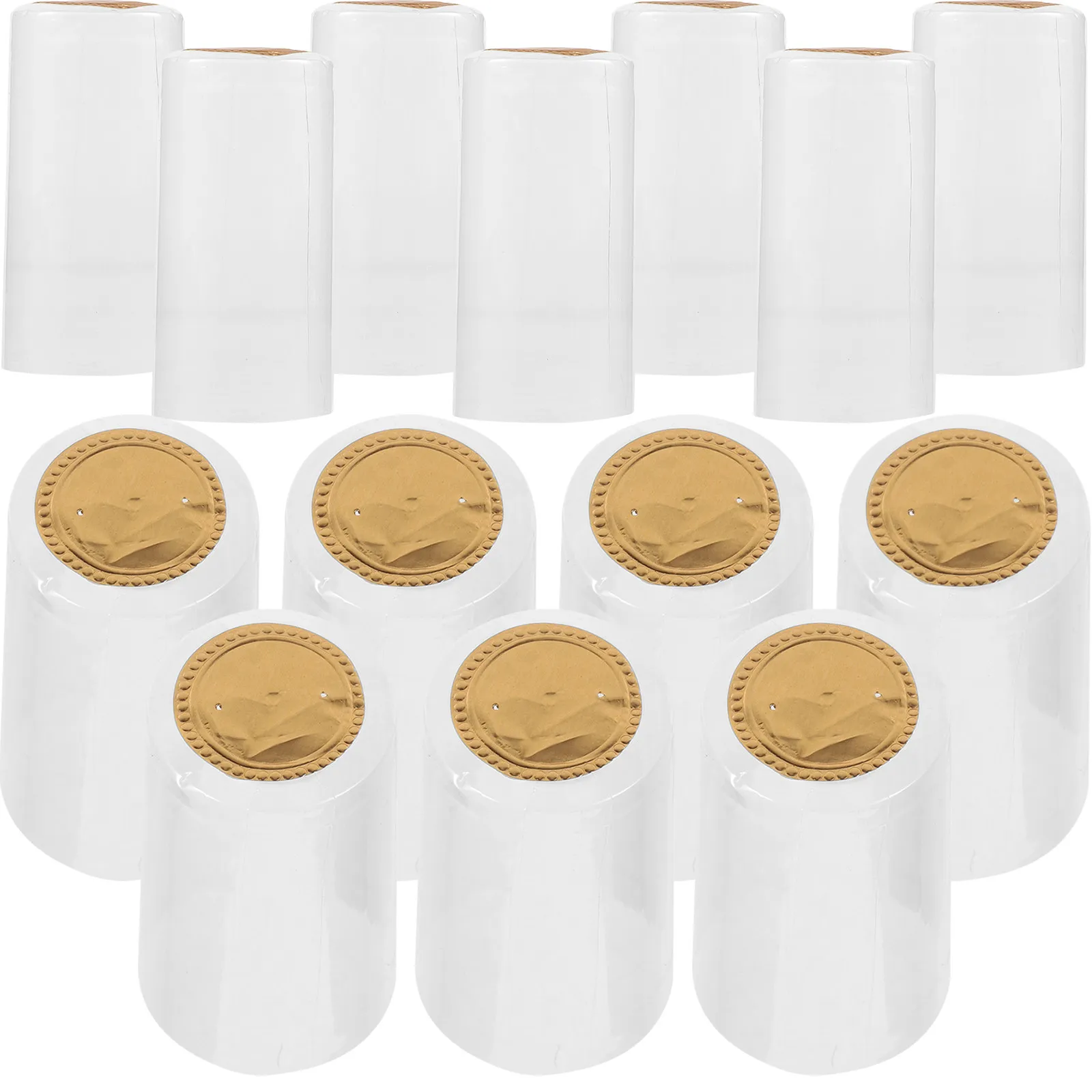 100Pcs Heat Shrink Caps for Wine Bottles PVC Shrink Wrap Tops Wine Bottle Seals Preserve Flavor Prevent Oxidation Space Saving