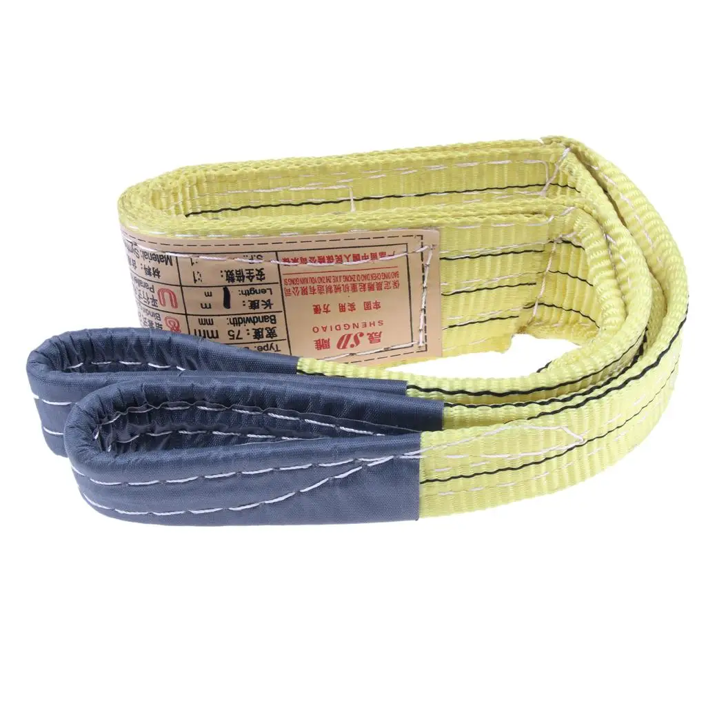 Wear Resistant Flat Eye Web Sling Polyester Material 3 Ton Lift Sling for Warehouse Heavy Load Handling