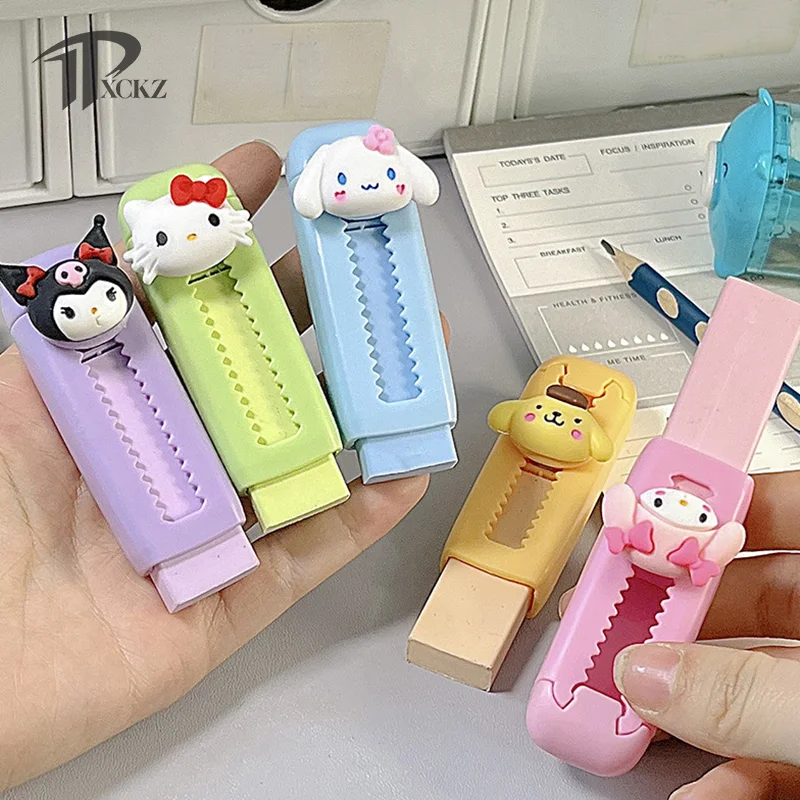 

Cute Sanrio Hello Kitty Push-Pull Eraser Scalable Cartoon Eraser Sanrio Kuromi Cinnamoroll Eraser Student Reward Stationery Gift