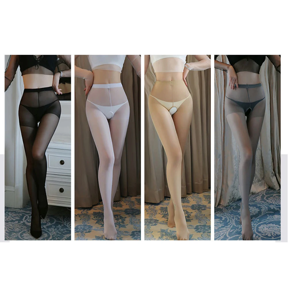 Comfy แฟชั่น Crotchless Pantyhose ถุงน่อง Quick-drying ดูผ่านบาง Crotchless บาง Crotchless Pantyhose