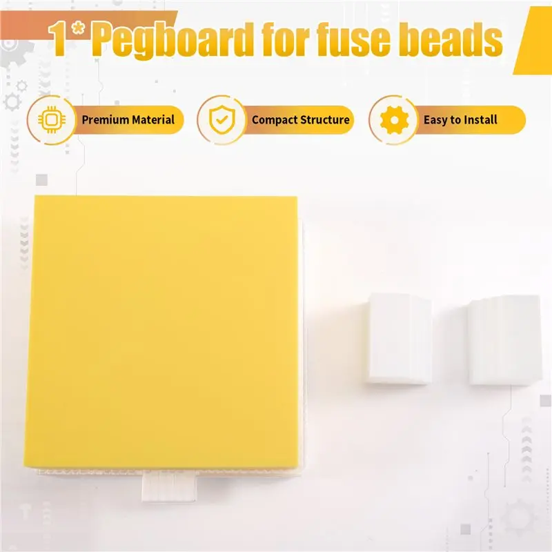 [ABFI!】 Square 32X32 Fuse Bead Boards PLA Clear Pegboards Kits Template Beading Supplies For Craft Projects, With 2 Small Step P