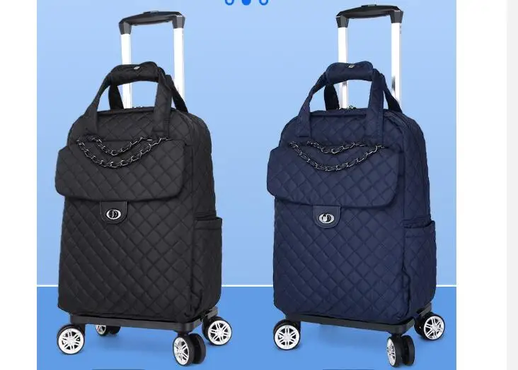 20 Inch Women Waterproof Travel trolley Luggage Bags Women Carry on Hand luggage Bag Rolling bags Women Wheeled Backpack Bag